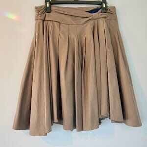 Alex Gaines Taupe Pleated Skirt